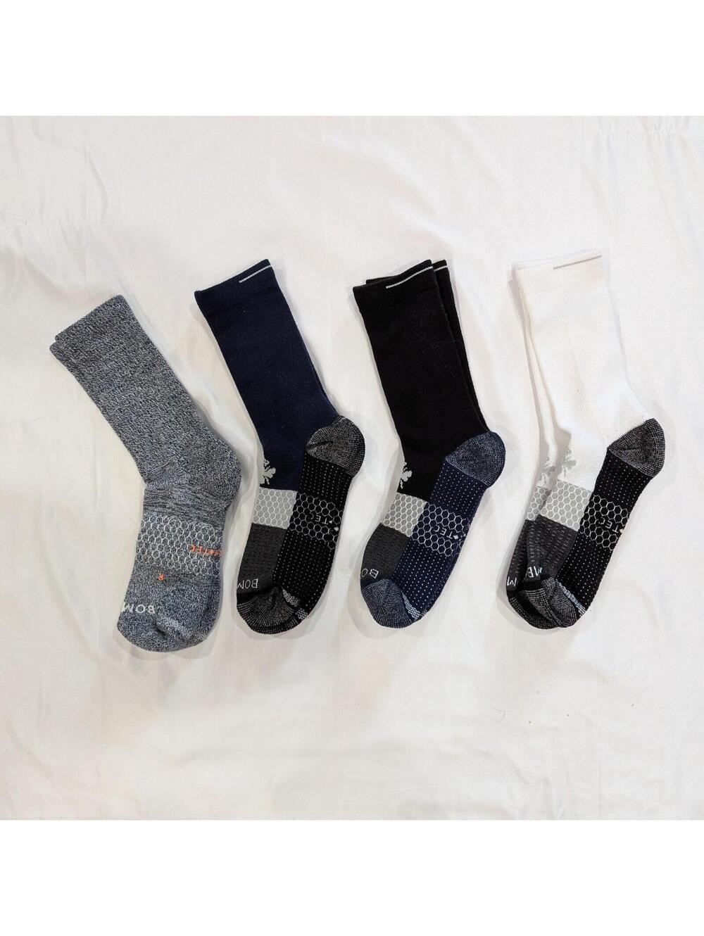 $66 NEW 3 RANDOM PAIRS Bombas Hex Tec Performance Socks Men's L Random Colors